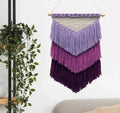 Handmade Macrame Wall Hanging, Purple Ombre Fringe Design, Boho Home Decor