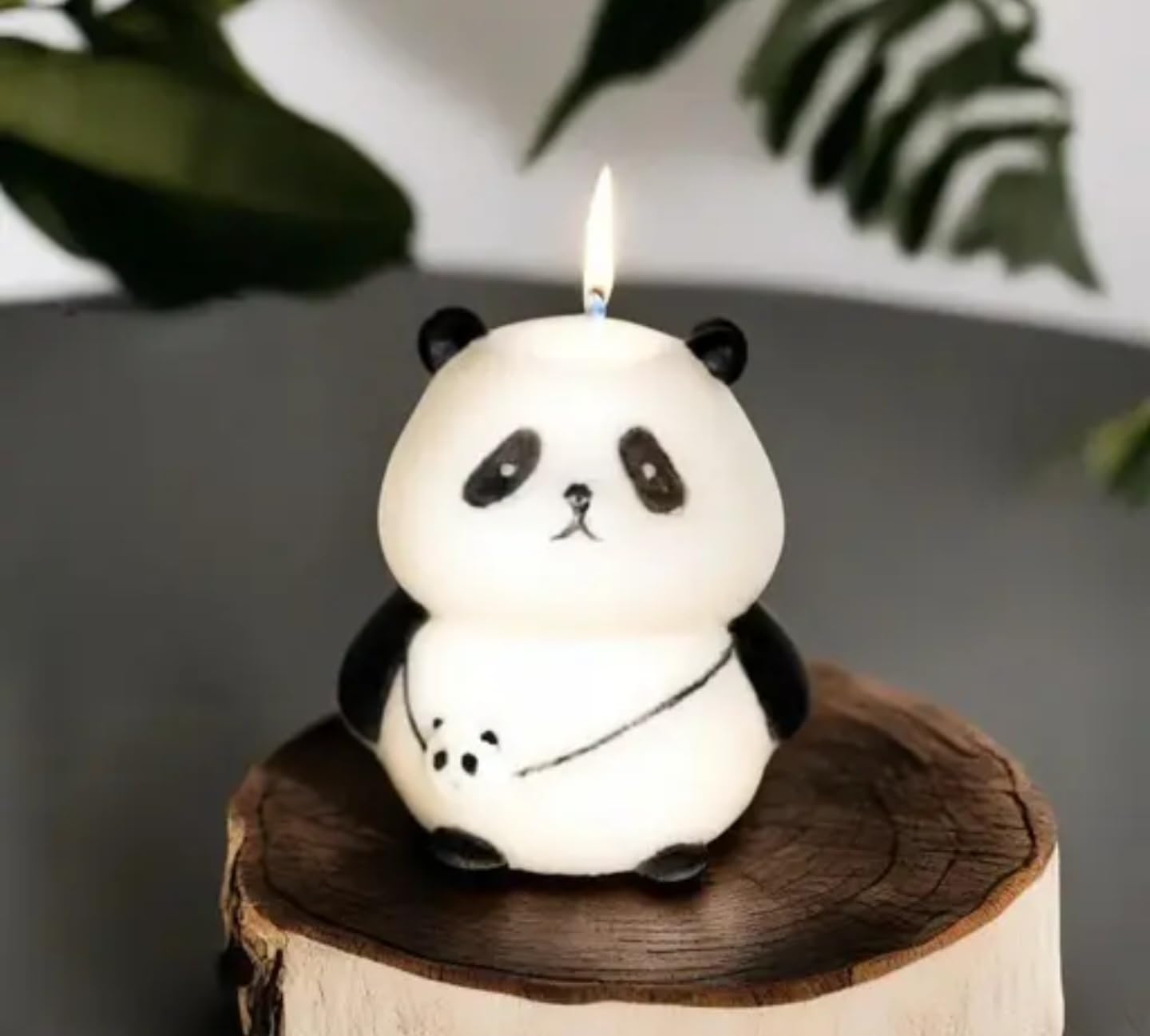 Decorative Panda Candle, White and Black, Handcrafted Design