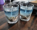 Ocean-Themed Glass Gel Candles, Set of 2, Blue Seashell Design