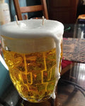 Beer Mug Shaped Candle, Novelty Double Wick, Realistic Frothy Design, Fun Bar Decor Gift