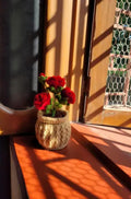 Handmade Crochet Red Rose Artificial Flower in Knitted Pot, Home Decor, Boho Style