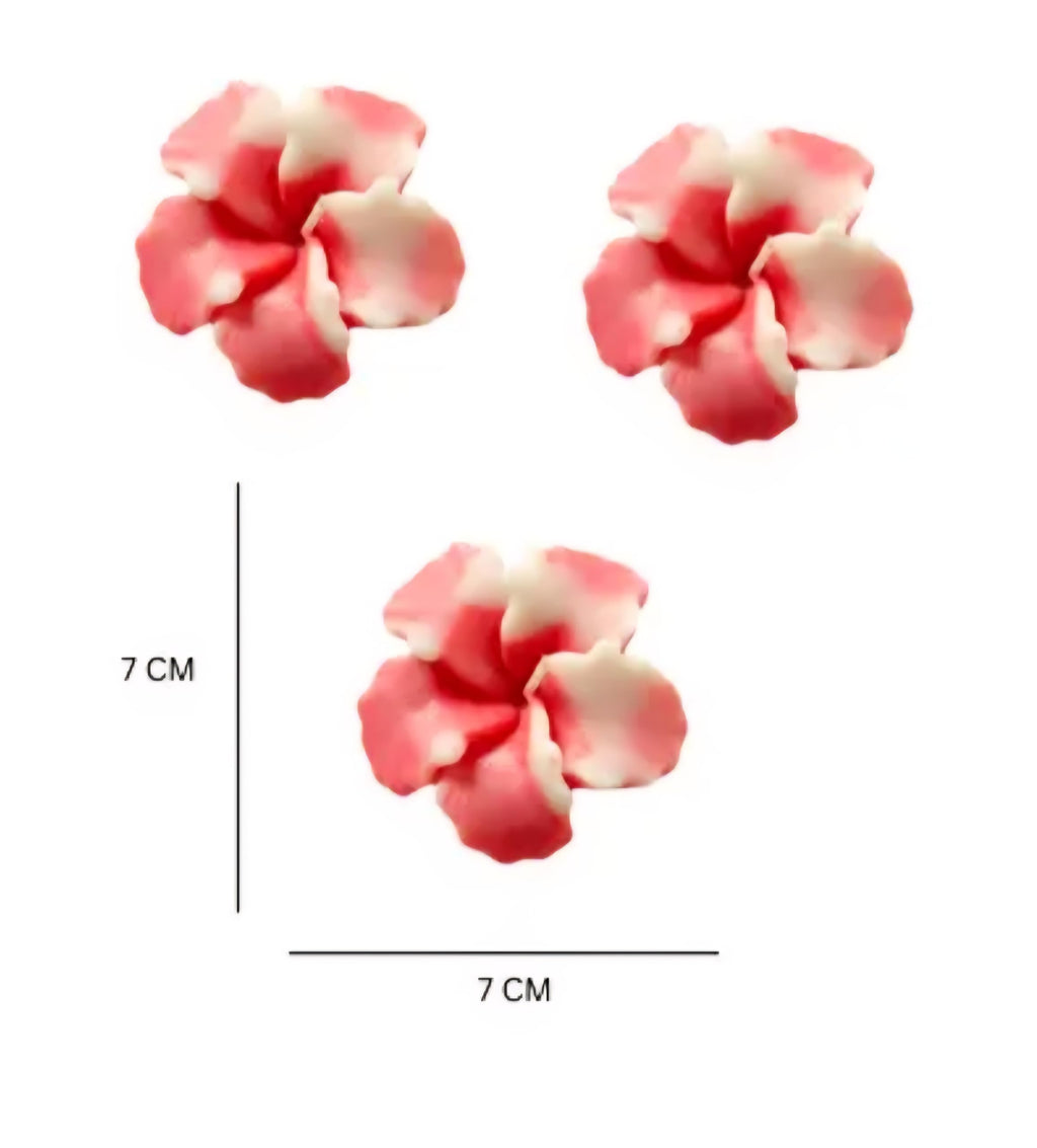 Candle Diara Flower-Shaped Candles, Pink and White, Handcrafted Floral Design