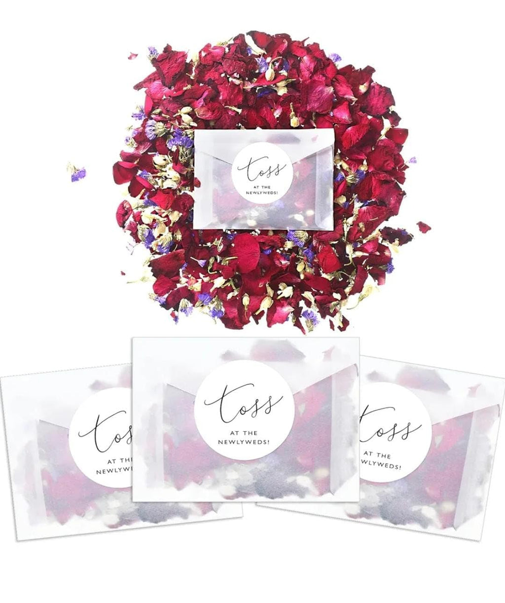 Dried Rose Petals Confetti with Decorative Envelope, Natural Wedding Decor, 50 pc