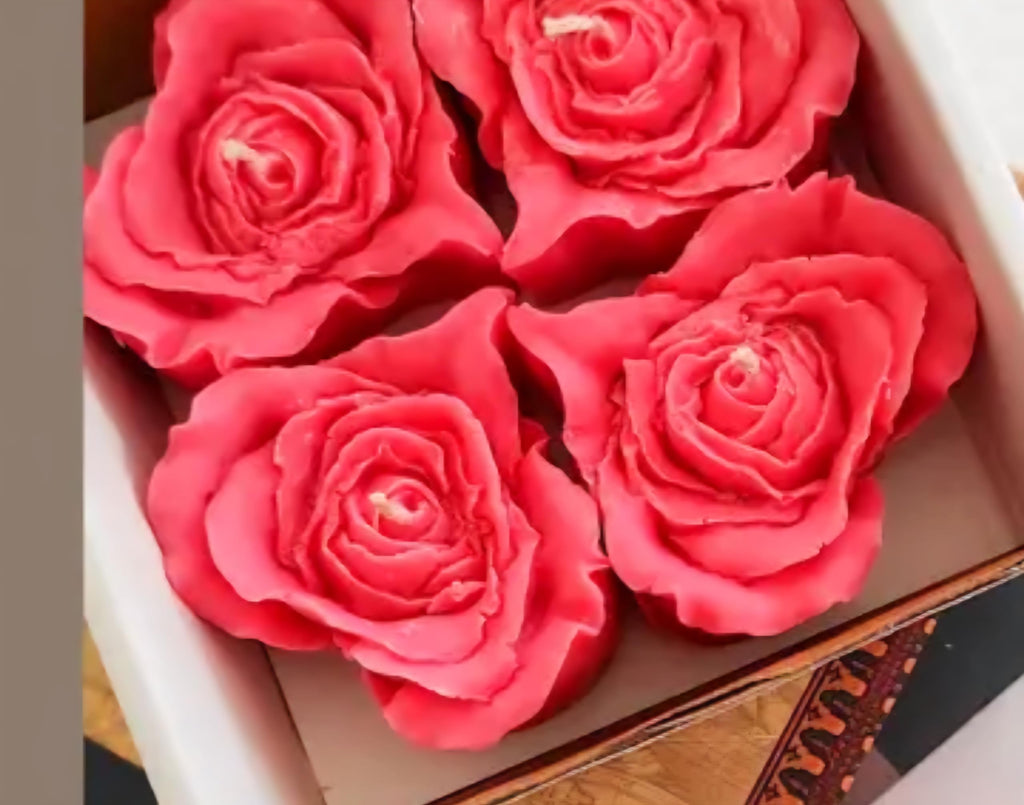 Decorative Sugar Rose Flower candle