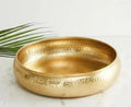 Decorative Gold Metal Bowl, Hammered Texture, Round Serving Dish, Modern Style, Centerpiece for Home Decor