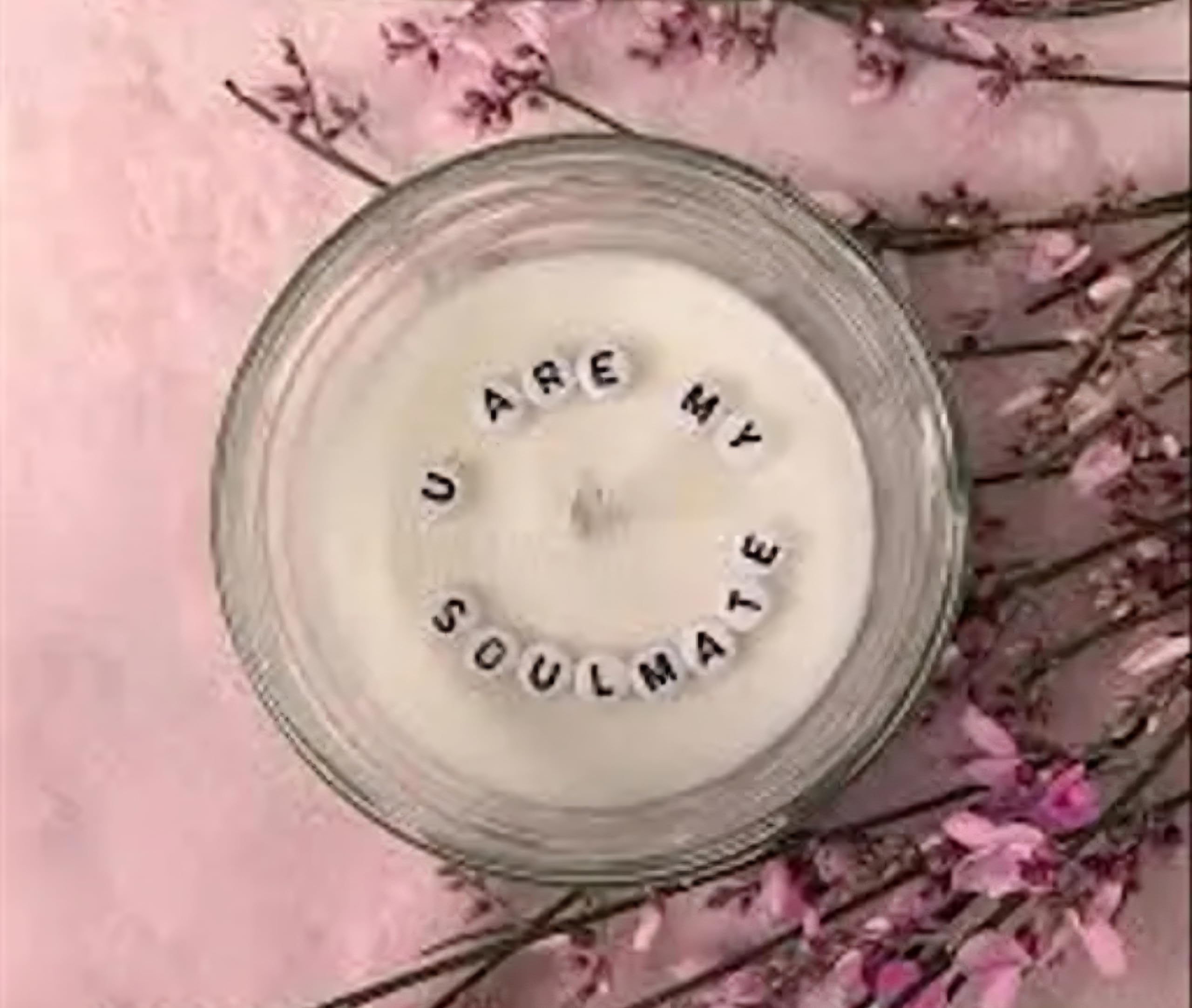 Scented Candle with I Love You Message, Glass Jar, White Wax, Romantic Gift