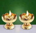 Elegant Gold Pedestal Candle Holders, Metal Decorative Tealight Stands for Home, Wedding, 2 Pack