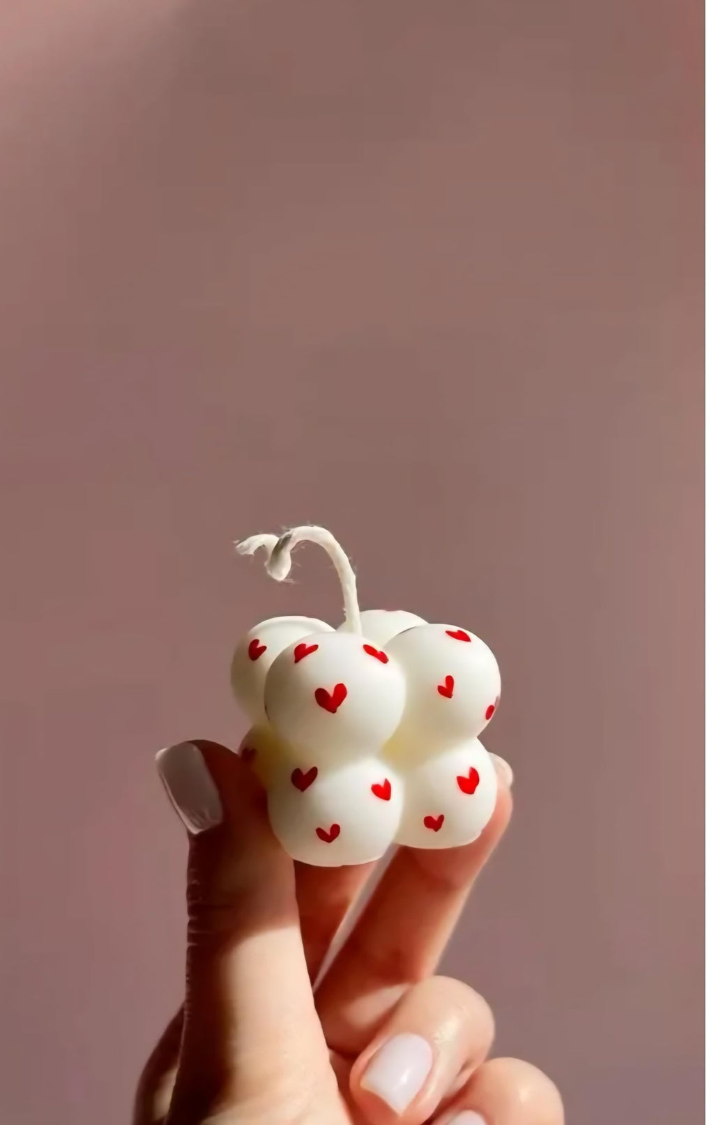 White Heart Pattern Candle Decorations, Valentine's Day Candle, Heart Shaped