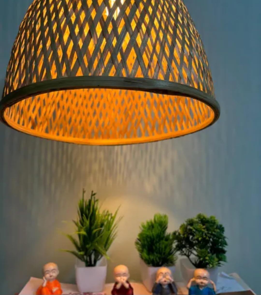Bamboo Woven Pendant Light, Bell Shape, Warm Ambient Lighting, Natural Material, Handcrafted Design