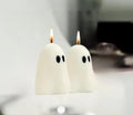 Halloween Ghost Candles, White Decorative Spooky Design, Set of 2