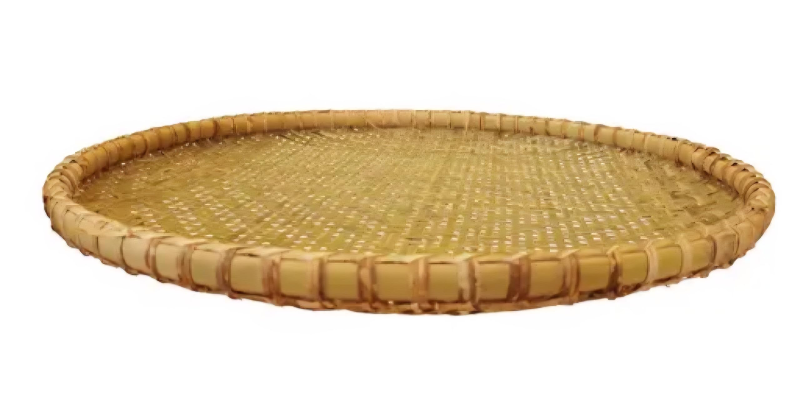 Handwoven Bamboo big strainer, Round strainer, rice strainer, Natural Woven Design, Flat Basket with Raised Rim