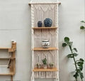 Macrame Wall Hanging Shelf, 3-Tier Wooden Display Shelves with Decorative Woven Cotton Rope, Boho Home Decor