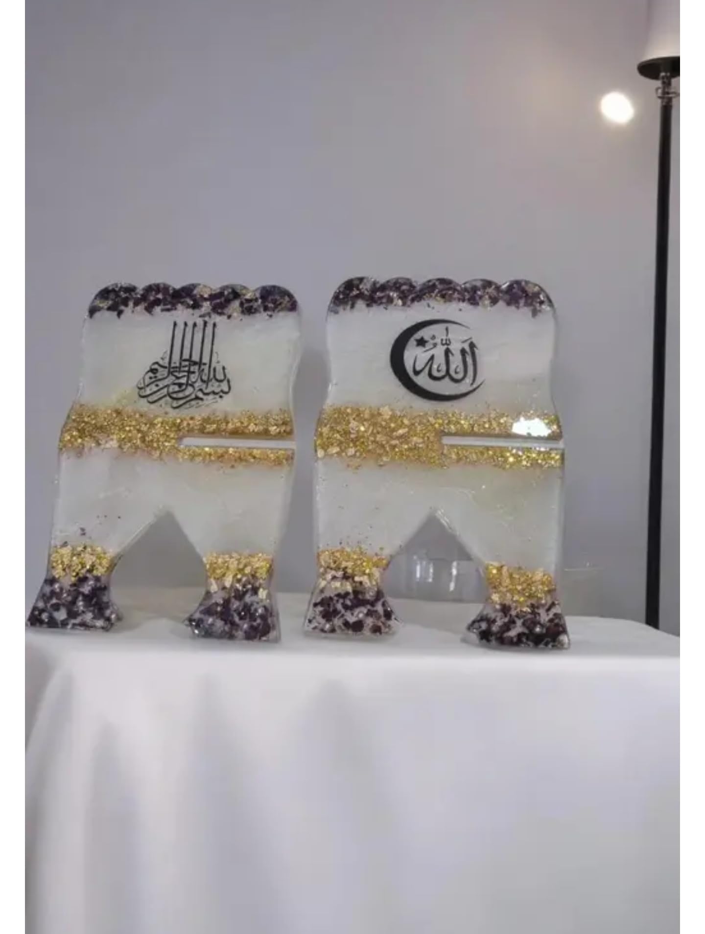 Handcrafted Quran reading tool, Resin quran rehal, Quran stand