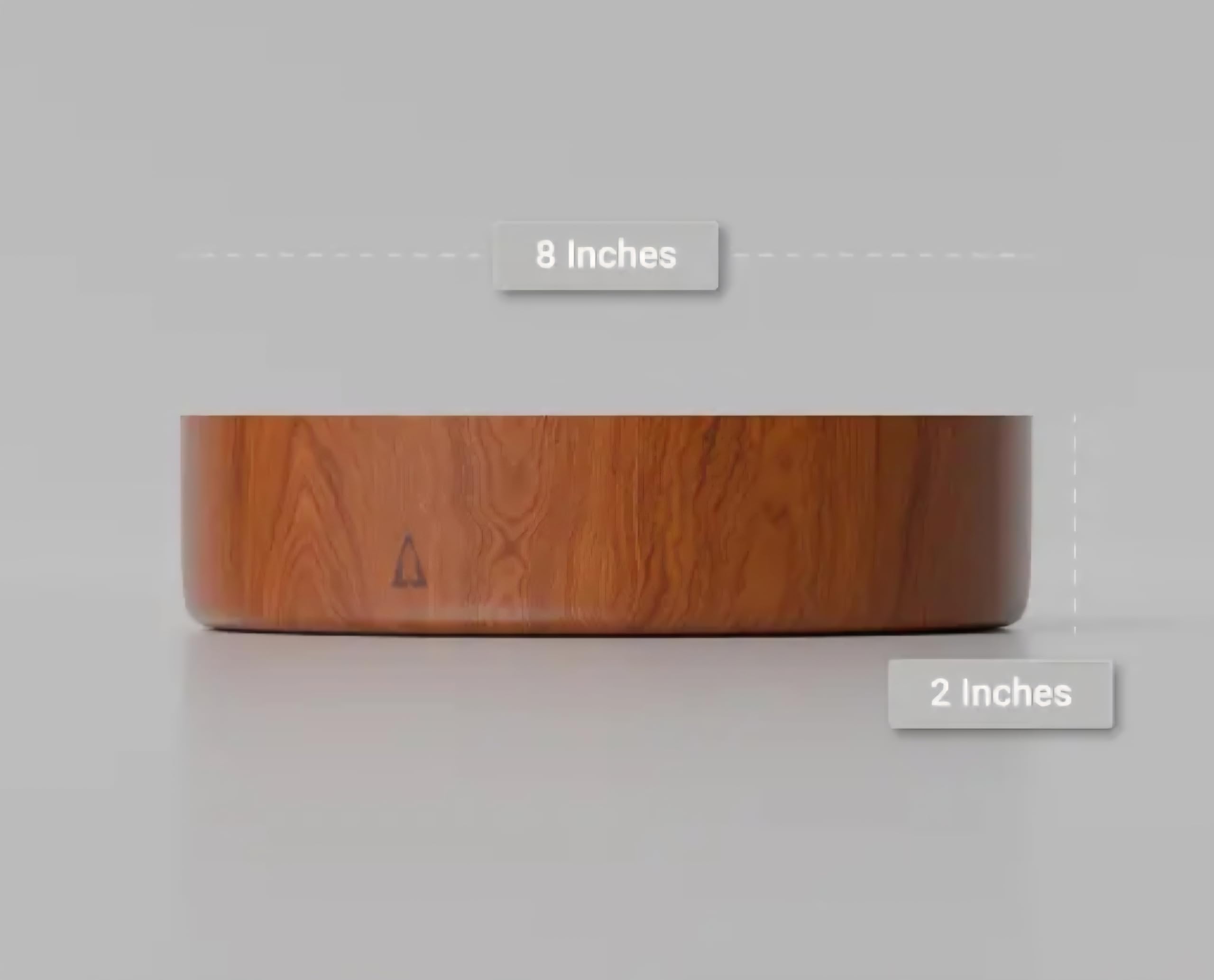 Wooden Serving Bowl, Round, Natural Wood Grain Finish, Handcrafted