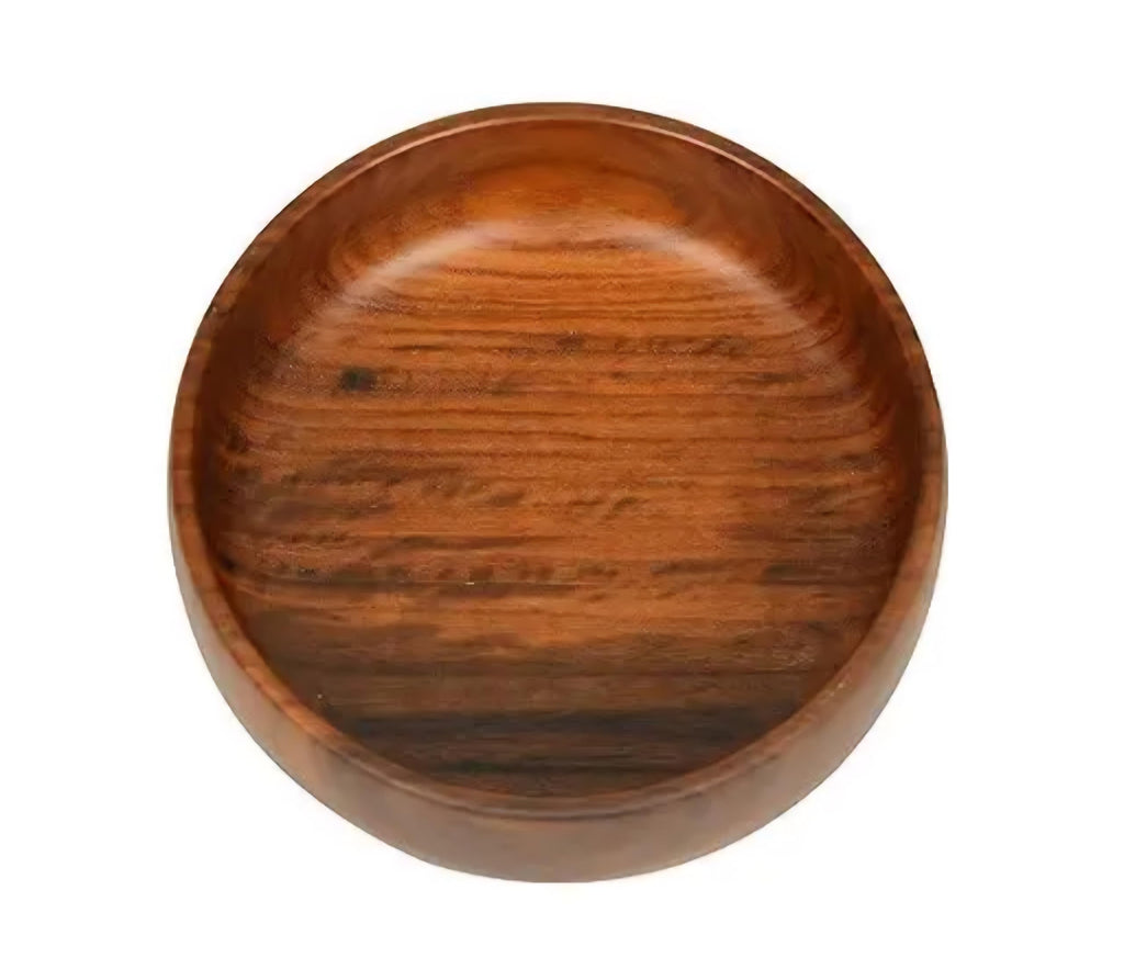 Wooden Serving Bowl, Round, Natural Brown Finish, Acacia Wood