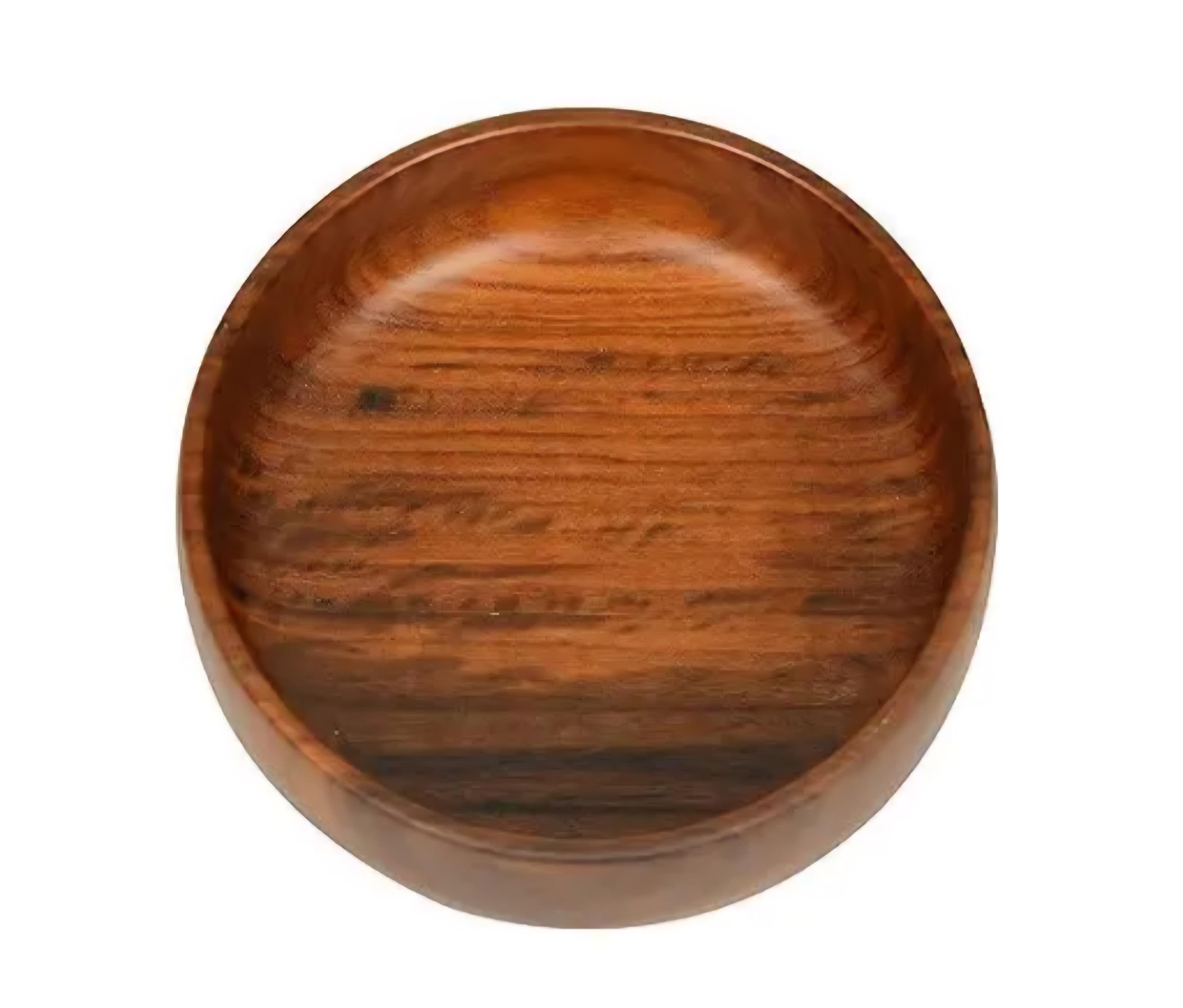 Wooden Serving Bowl, Round, Natural Brown Finish, Acacia Wood