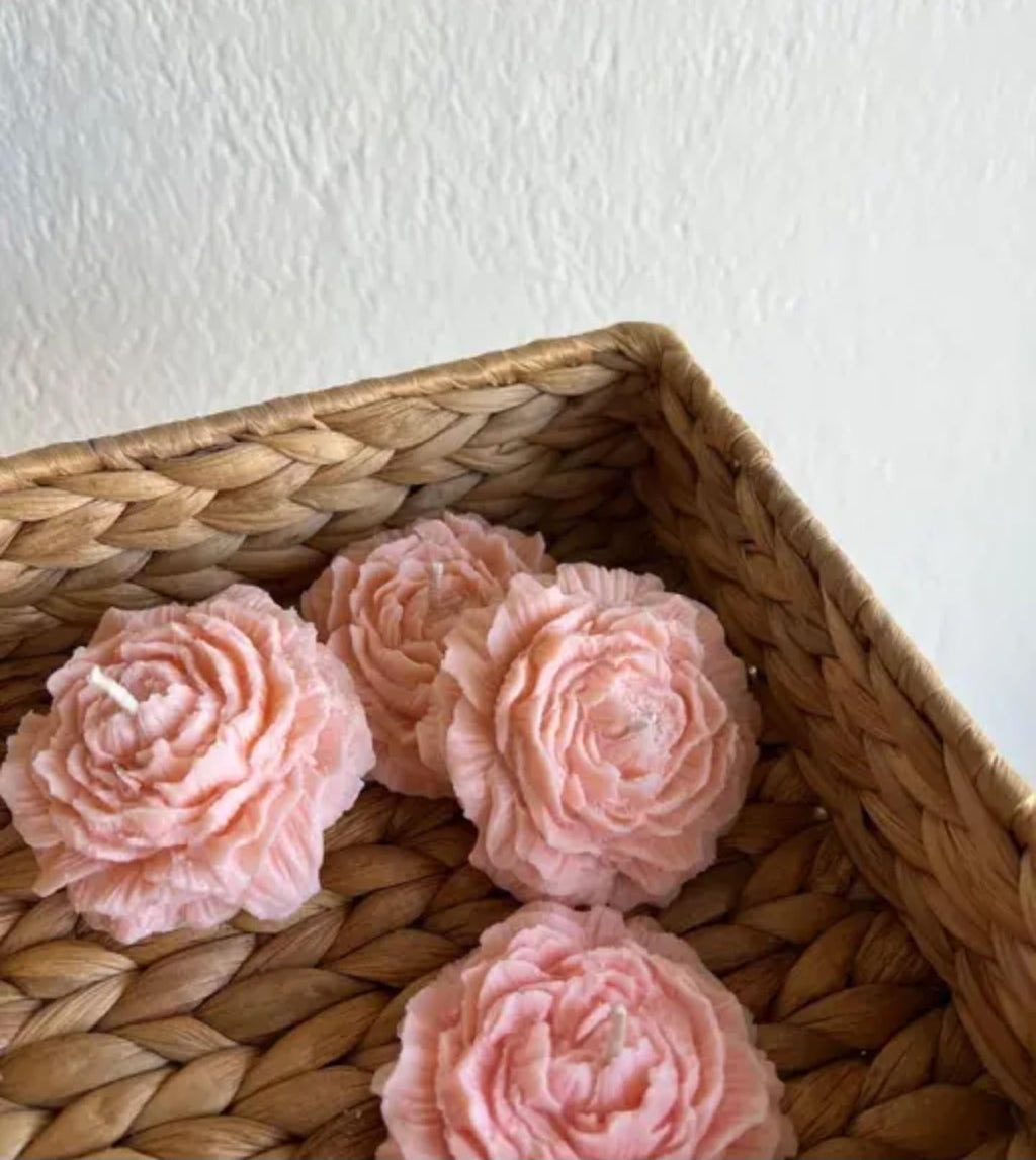 Handcrafted rose candle