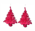 Christmas Tree Candles, Pink, Decorative Holiday Decor, Set of 2
