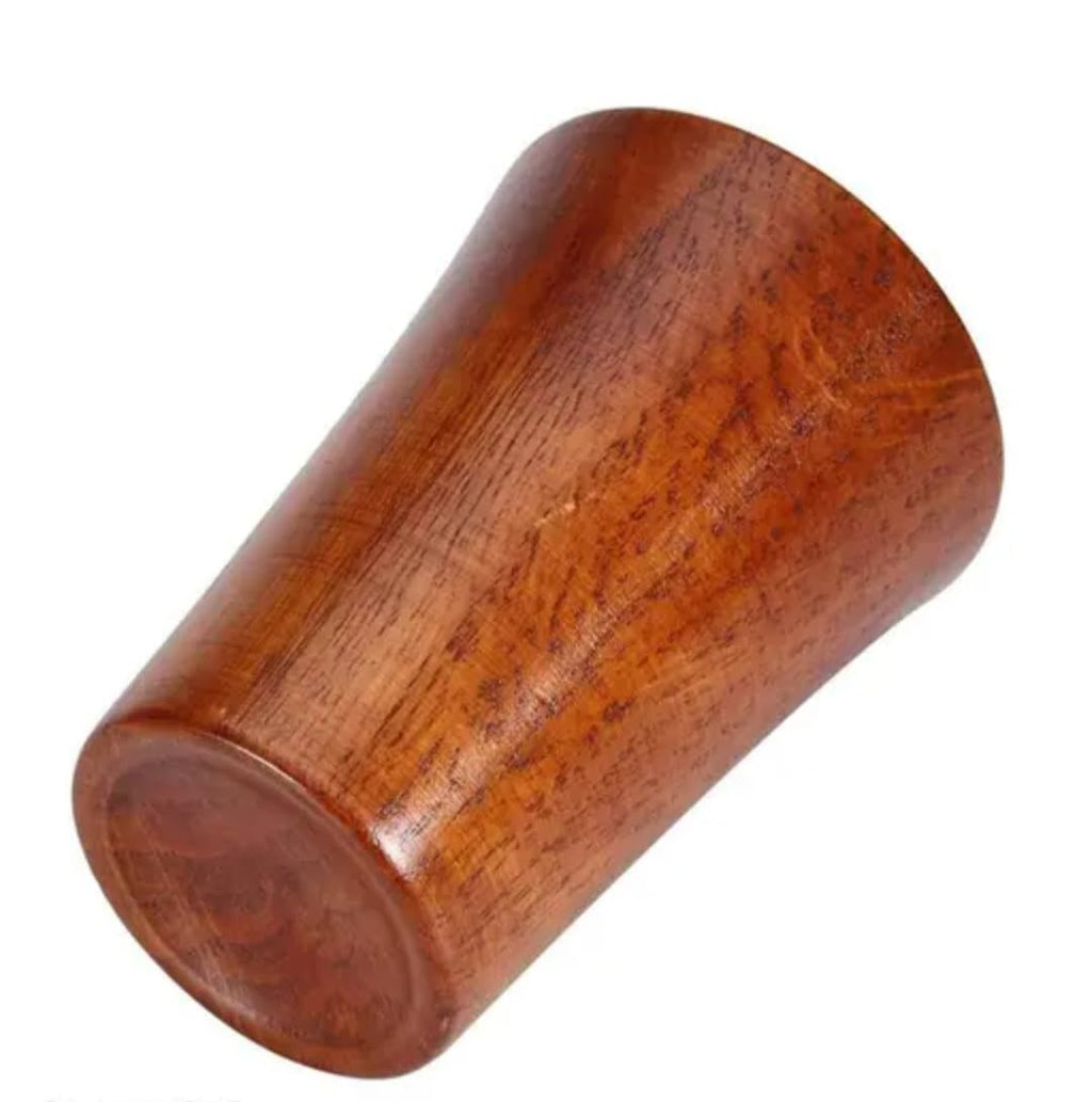 Handcrafted Wooden Cup, Natural Wood Grain Finish, Rustic Brown Tumbler for Tea, Coffee, and Beverages