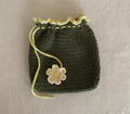 Crochet AirrPods Case, Handmade Knit Cover for AirPods, Green and Yellow Floral Design