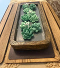 Succulent candle Wooden tray big size, Decorative Wooden Tray candle of Green Succulent Wax, Rustic Farmhouse Style, Handcrafted Home Decor candle