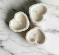Decorative candle,Ceramic Heart-Shaped Oyster Shell Plates candle, White, Decorative Serving Dishes, Scalloped Edge Design