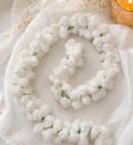 Crochet Jasmine Flower Hair Garland, White, Bridal Bun Decoration, Wedding Hair Accessory