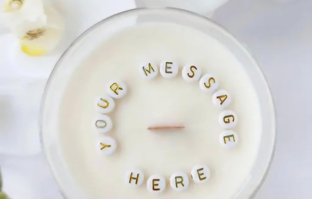 Scented Candle with I Love You Message, Glass Jar, White Wax, Romantic Gift
