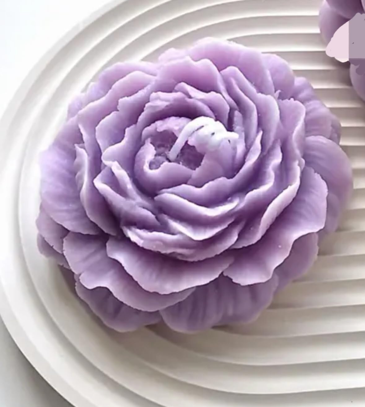 Luxury Big Size Peony Candle, Scented Fancy, Handcrafted Purple Rose Floating Candles, Decorative Floral Design Candle, Set of 4