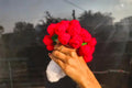 Handmade Crochet Rose Bouquet, Red, Yarn Flowers with Green Leaves, Gift for Weddings and Special Occasions