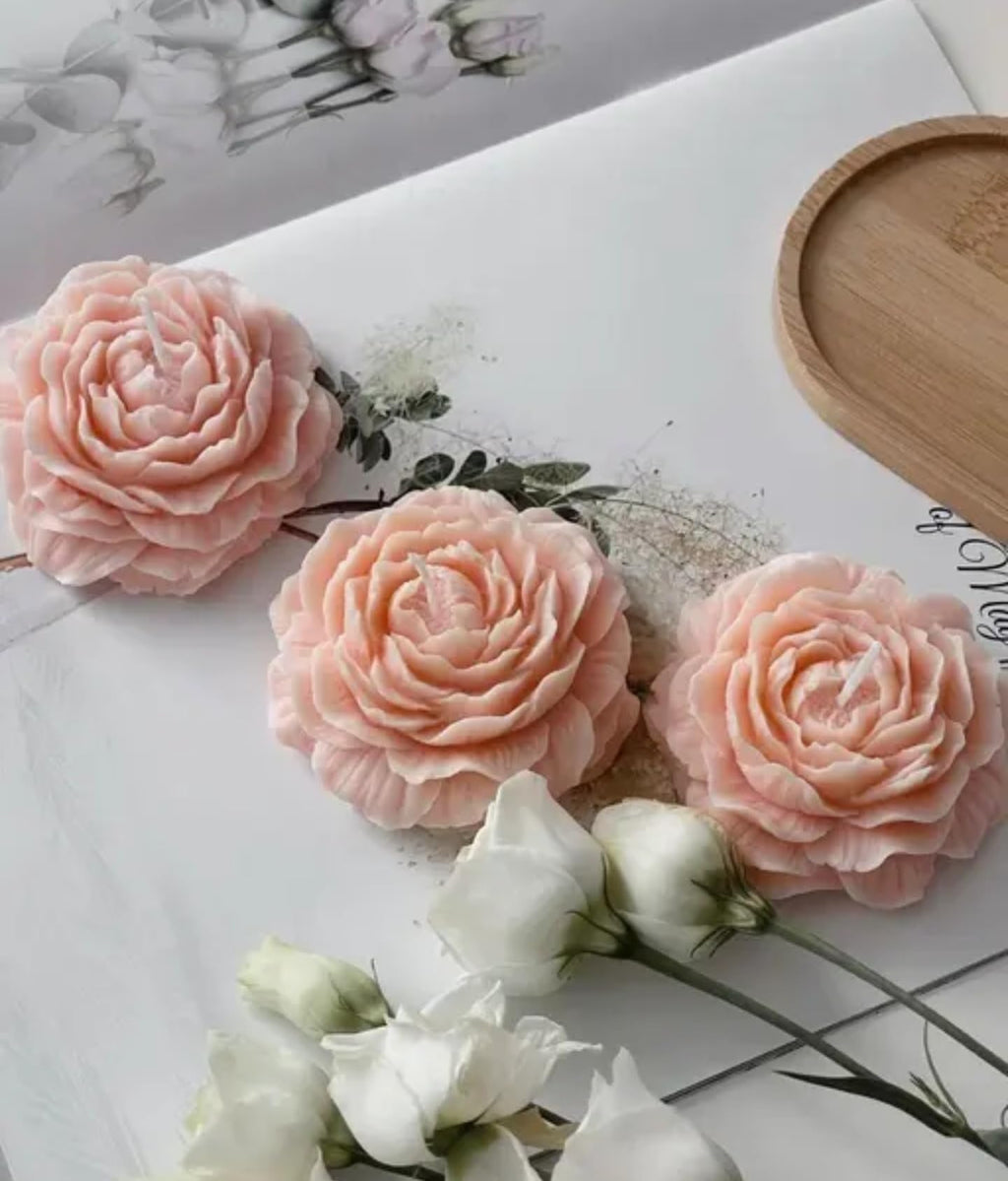 Handcrafted rose candle