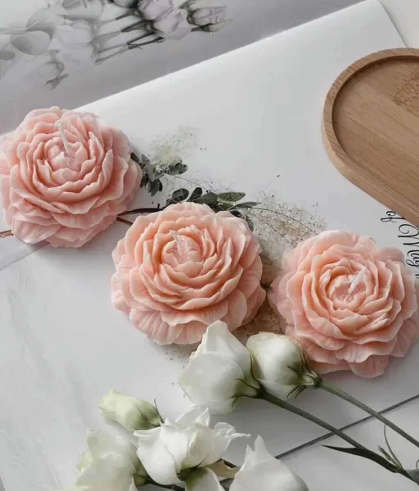 Handcrafted rose candle