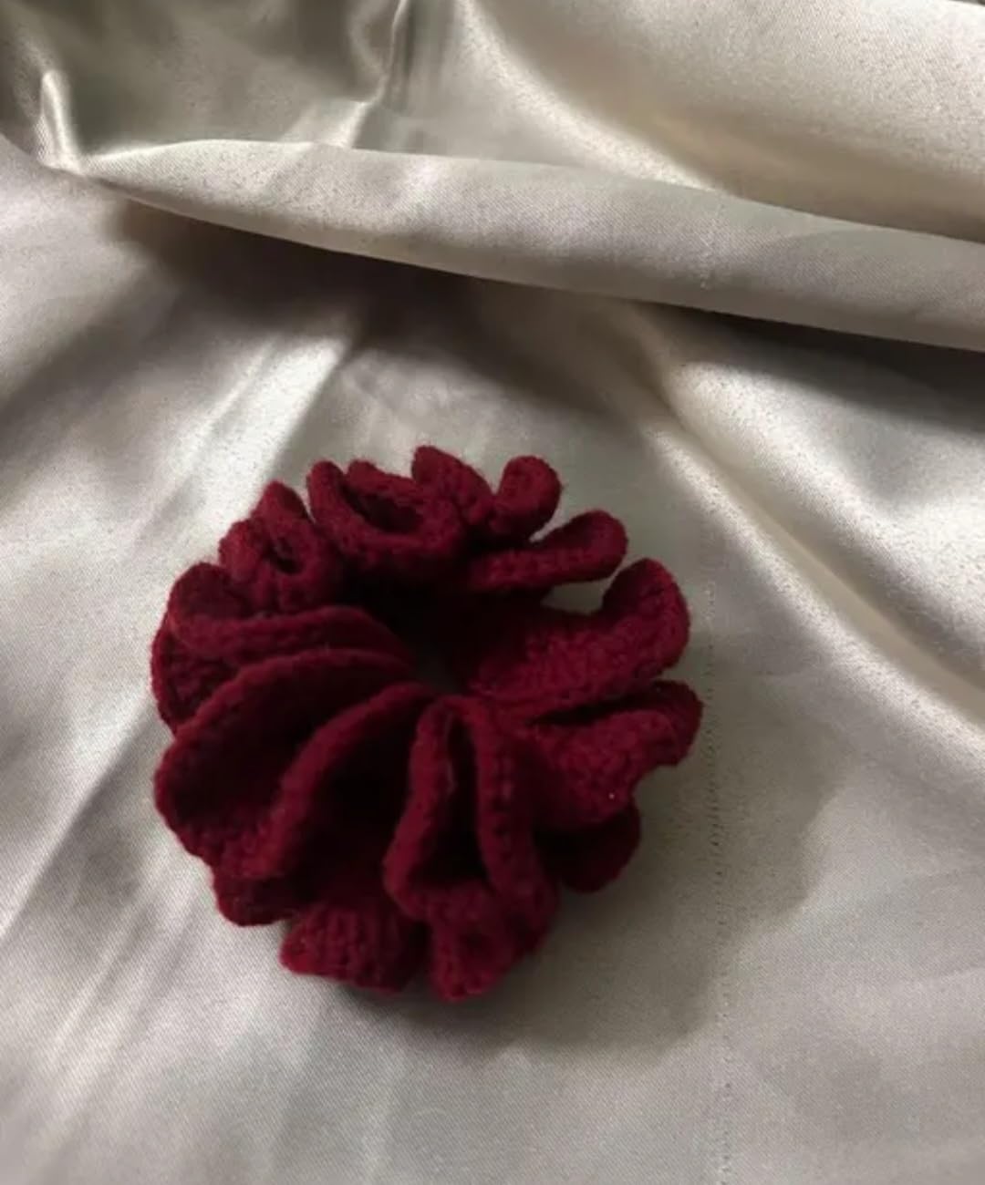 Red Velvet Hair Scrunchie, Soft Elastic Ponytail Holder, Hair Tie Accessory