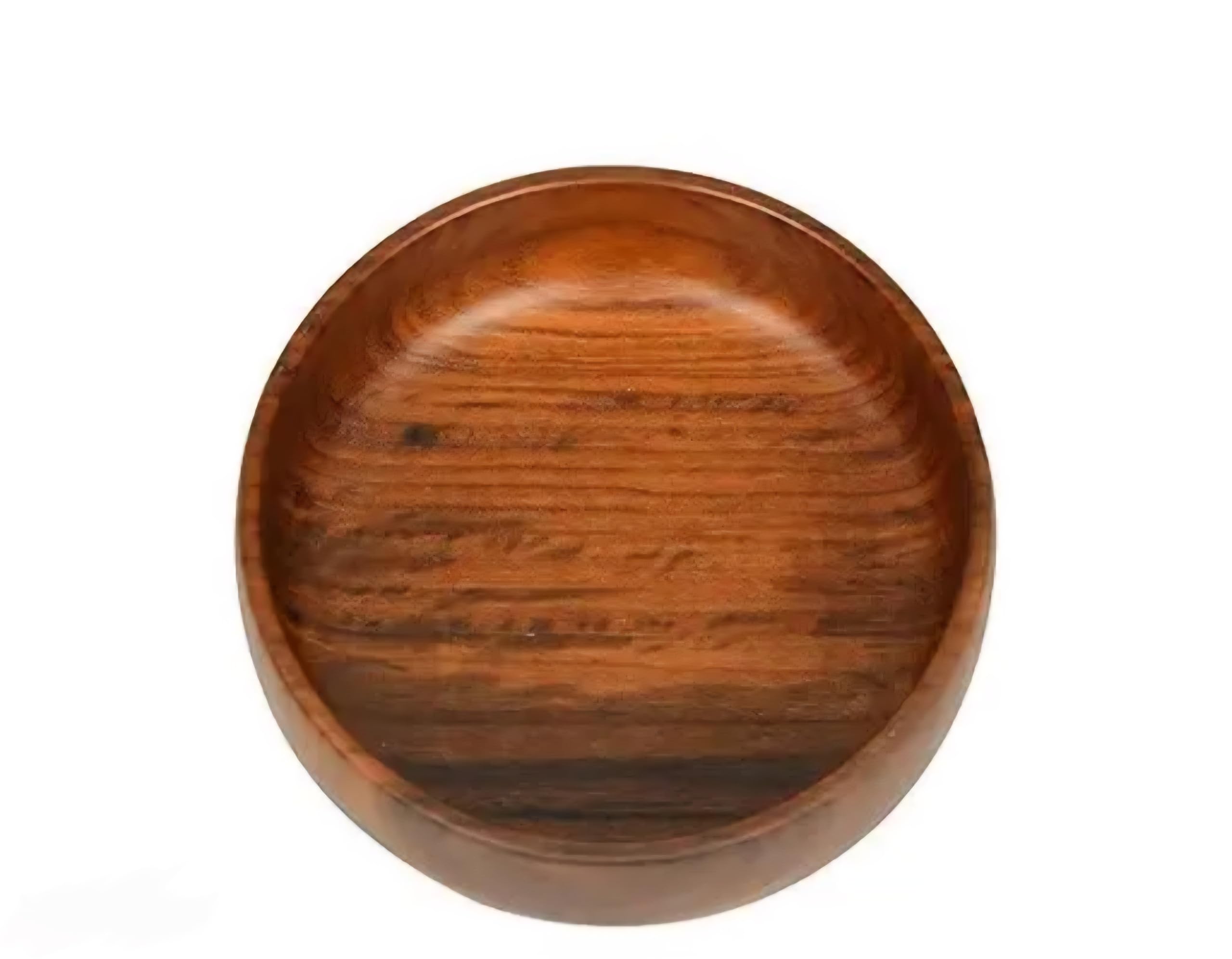 Wooden Serving Bowl, Round, Natural Brown Finish, Acacia Wood