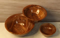Wooden Serving Bowls Set, Natural Wood Grain, Handcrafted, 3 Pieces, Round Shape