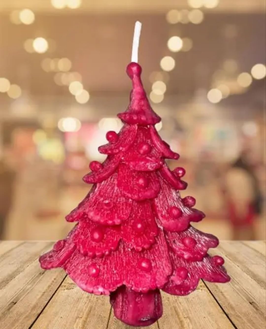 Christmas Tree Candles, Pink, Decorative Holiday Decor, Set of 2