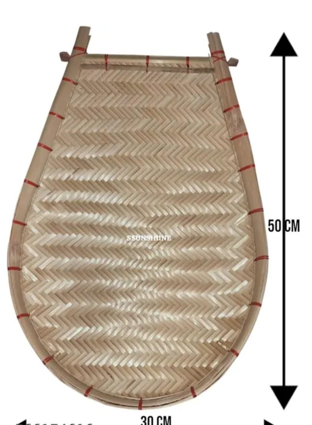 Kula, kulo, bengali kula, Handwoven Bamboo Basket with Lid, Natural, Herringbone Weave Pattern, Oval Shape, Traditional Storage
