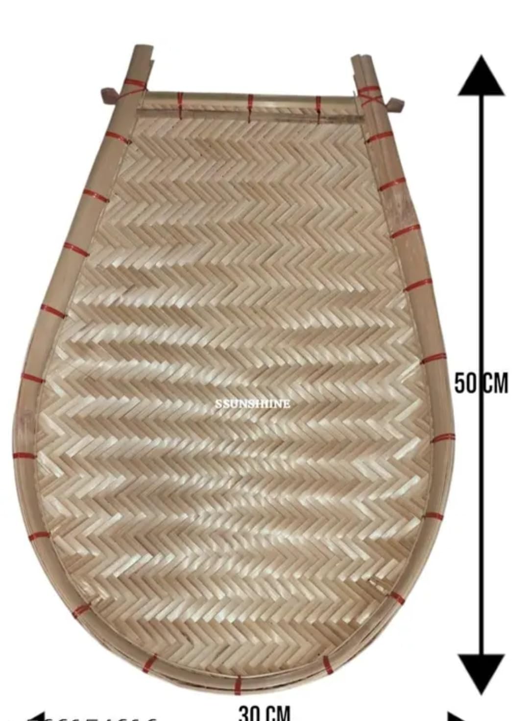 Kula, kulo, bengali kula, Handwoven Bamboo Basket with Lid, Natural, Herringbone Weave Pattern, Oval Shape, Traditional Storage