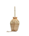 Pearl Embellished Potliie Bag, Cream, Beaded Wristlet, Ethnic Bridal Clutch Purse for Women