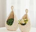 Decorative Crochet Swan Planter Set, White Cotton, Handcrafted Plant Holders, Set of 2