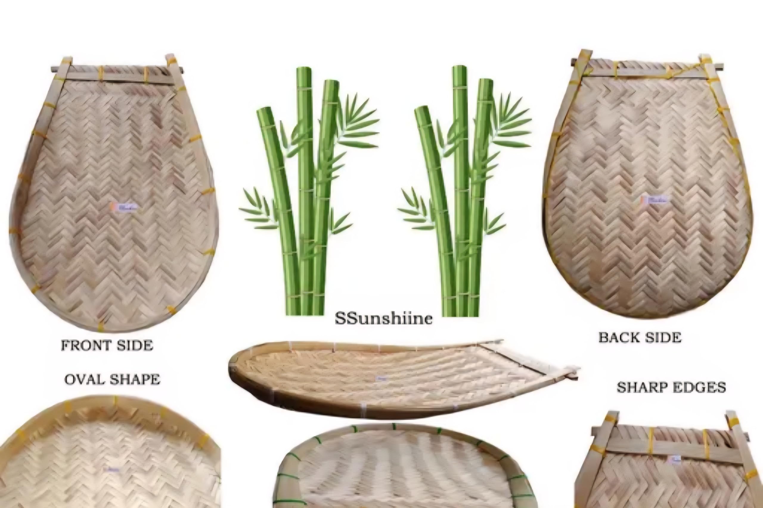 Kula, kulo, bengali kula, Handwoven Bamboo Basket with Lid, Natural, Herringbone Weave Pattern, Oval Shape, Traditional Storage