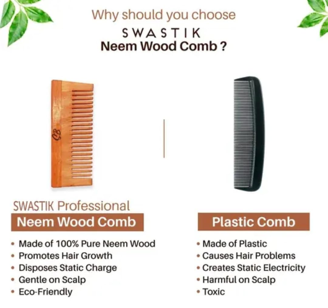 Wooden Hair Combs Set, Natural Bamboo, Multiple Sizes, Anti-Static Styling Tools