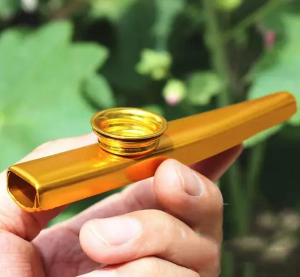 Metal Kazoo Musical Instrument, Gold Finish