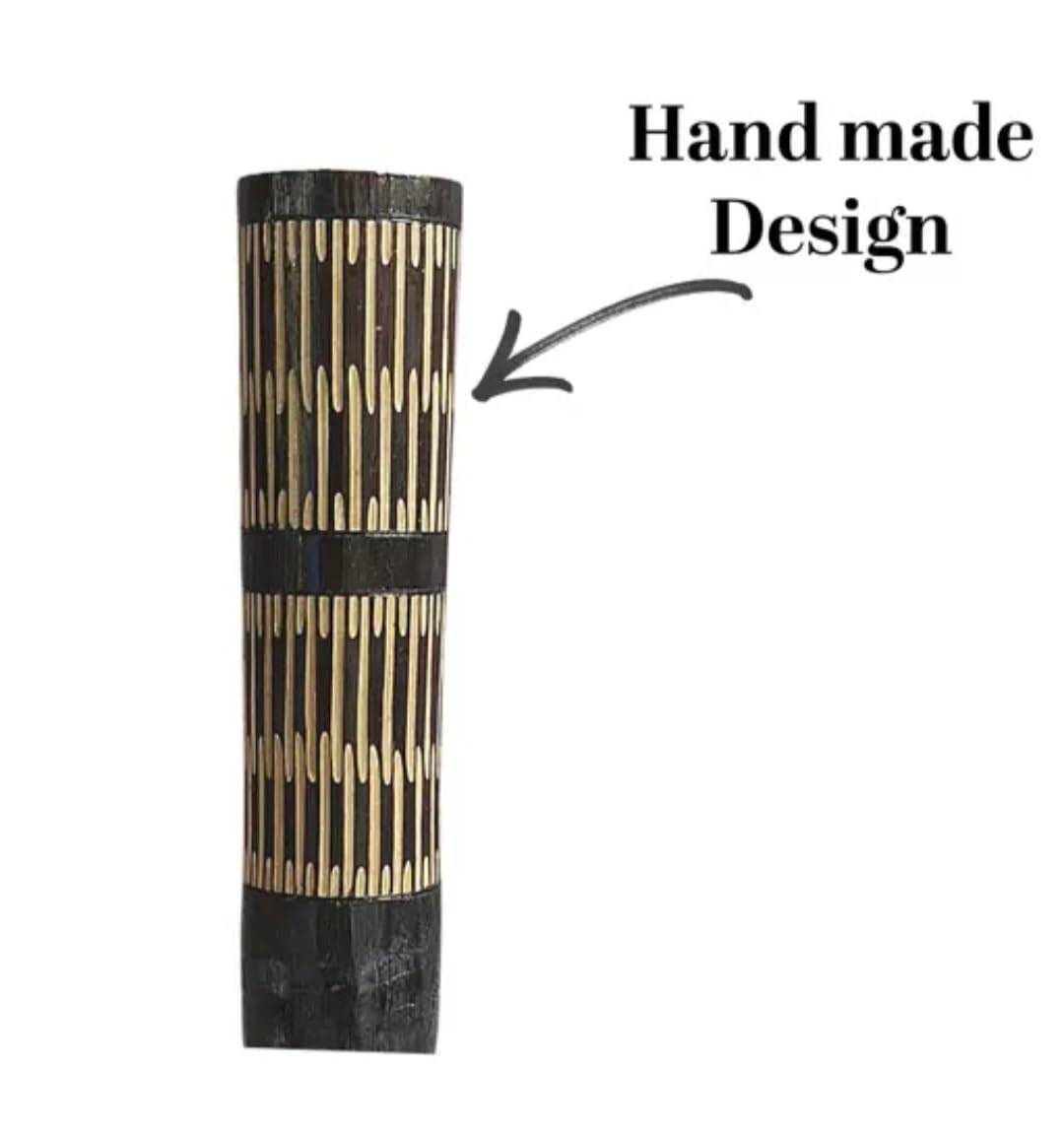 Bamboo Flower stand with Gold Tripod Stand, Black and Gold, Bohemian Style, Indoor Decor