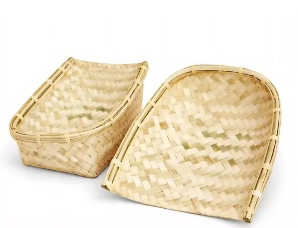 Handwoven Bamboo kula, Natural, Boat Shape, Storage Organizer, kula, kulo