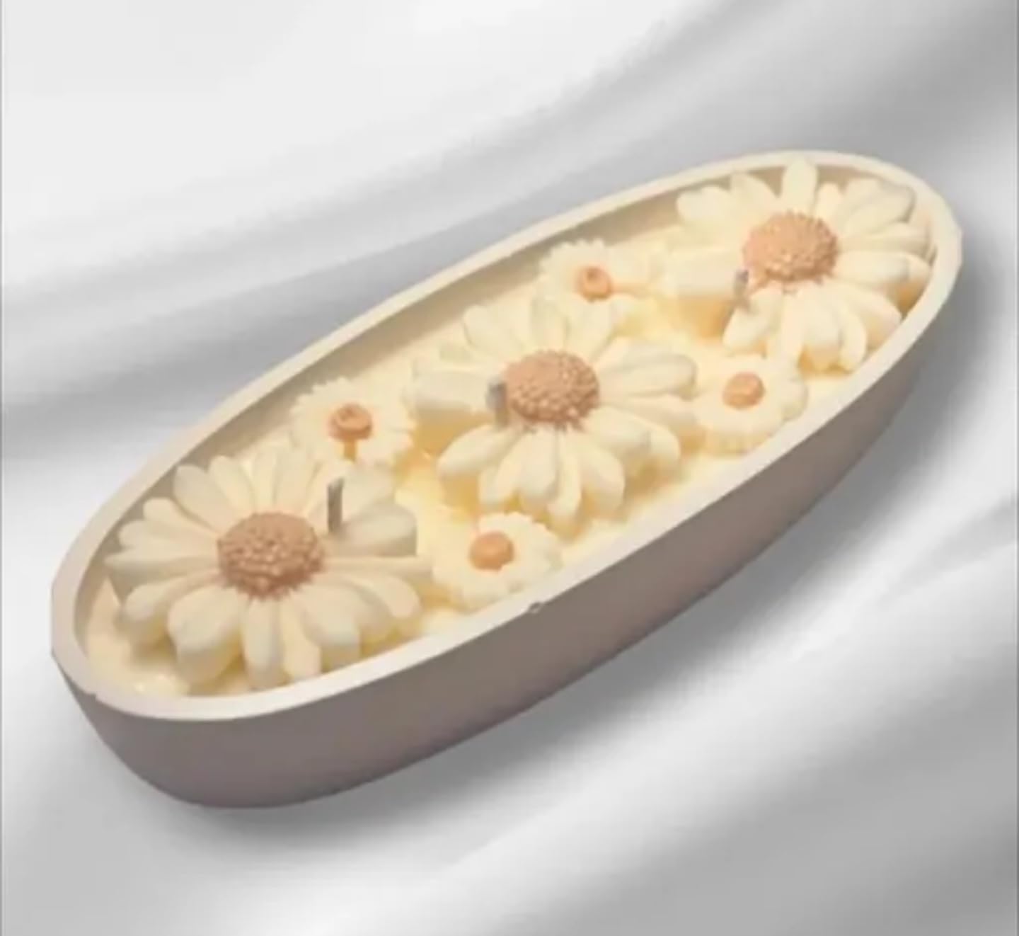 Decorative Daisy Flower Wax Melts, Ivory White, Scented Candle Tart Bar