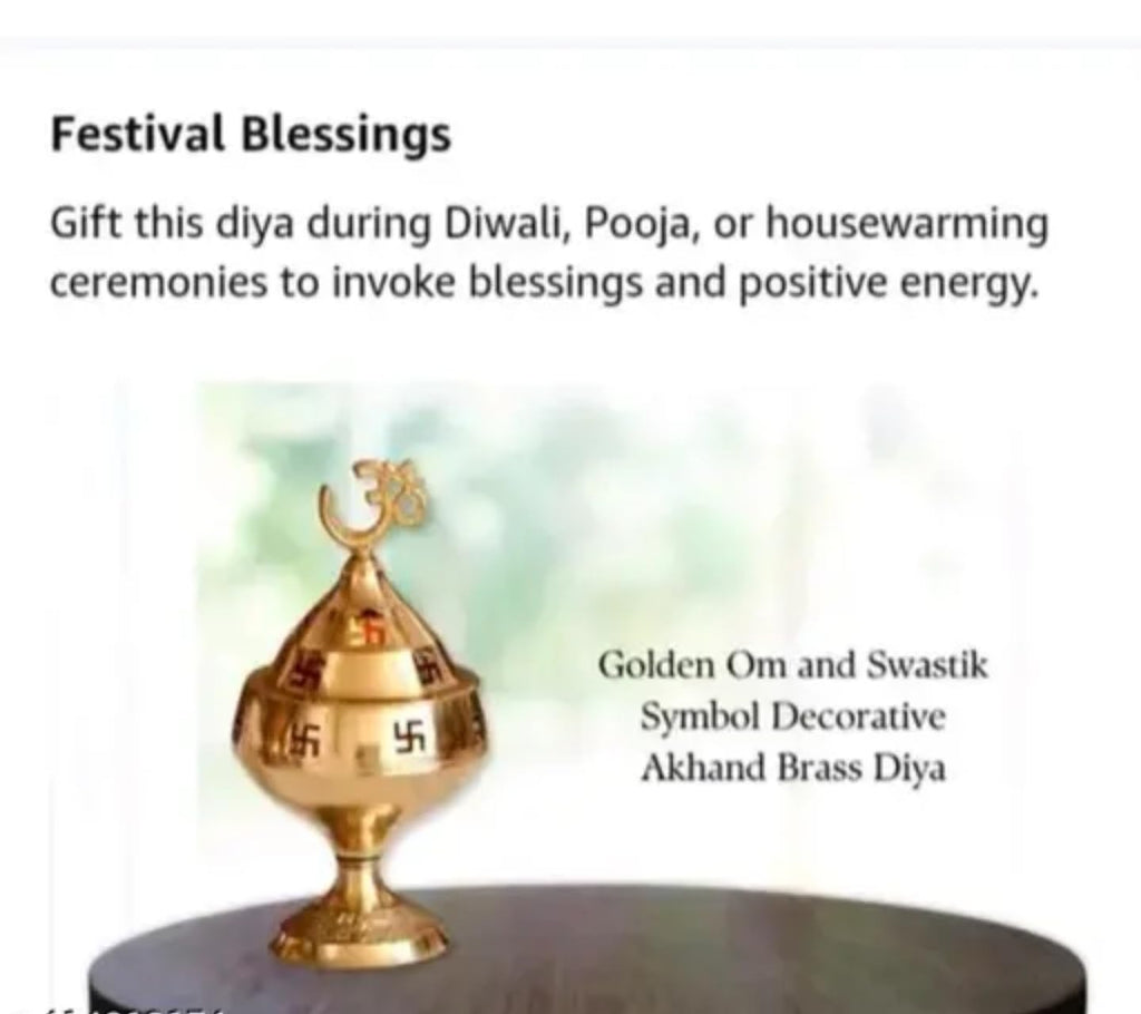 Traditional Brass Decorative Religious Incense Holder, Gold, Om Symbol Finial, Domed Pedestal Design