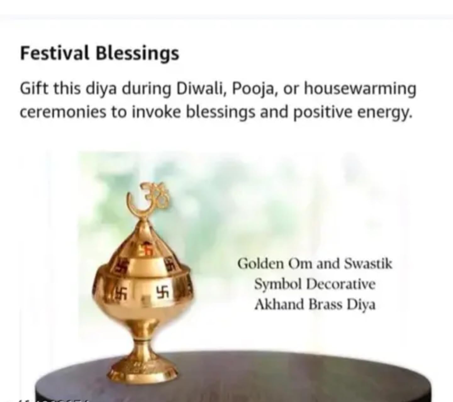 Traditional Brass Decorative Religious Incense Holder, Gold, Om Symbol Finial, Domed Pedestal Design
