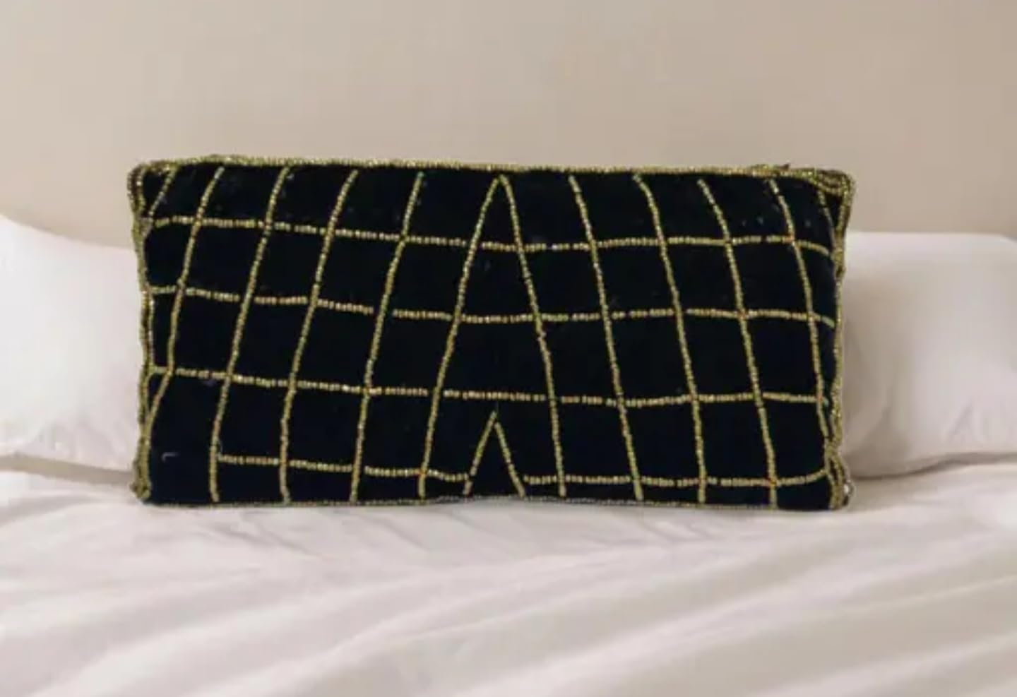 Vintage Beaded Evening Clutch, Navy Blue Velvet with Silver Scalloped Pattern, Chain Strap, eco-friendly bag