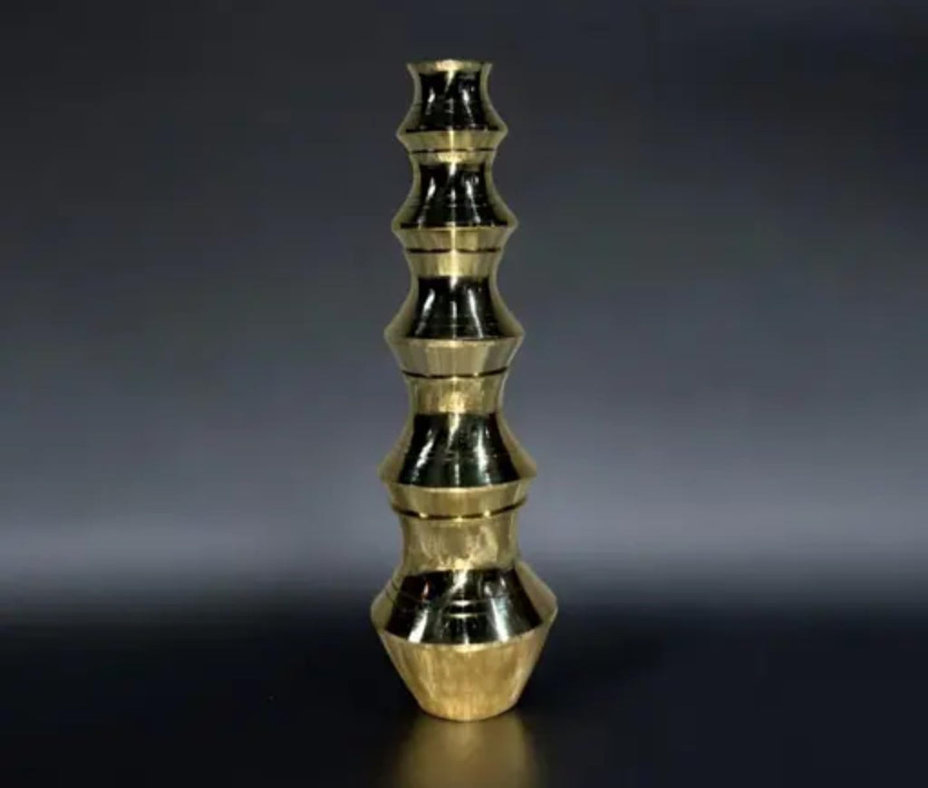 Elegant Tiered Pagoda Candle Holder, Gold and Black Metal, Oriental Style Decorative Tealight Stand for Home